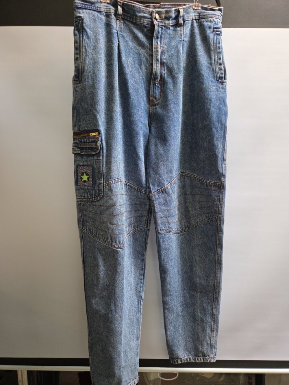Vintage Jeans Broken In Denim UNISEX Jonathan G Size 36 X 34 90s Patch Zipper